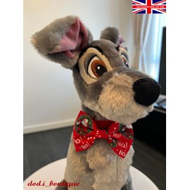 New Dogs Bow Tie Bowtie Christmas SANTA Wreath HO HO! RED Elastic Band attach COLLAR ACCESSORY Handmade UK (Santa Wreath Small)