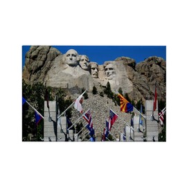 CafePress Mt Rushmore Avenue Of Flags South Rectangle Magnet, 3"x2" Refrigerator Magnet
