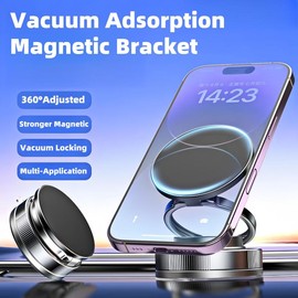 360° Adjustable Vacuum Magnetic Phone Holder, Suction Cup Phone Mount for Magsafe, Portable Cell Phone Holder for Car,Makeup/Gym/Mirror, Fit for All iphone iphone 11 and above