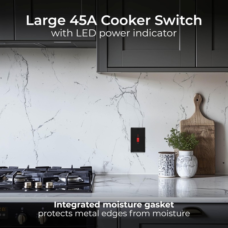 BG Electrical Large Cooker Control Switch Unit with LED Power