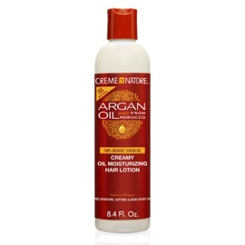 Creme of Nature Argan Oil from Morocco Creamy Oil Moisturizing Hair Lotion, Restores Moisture, Controls Frizz, Curl Care Gift for Women, 8.45 fl oz