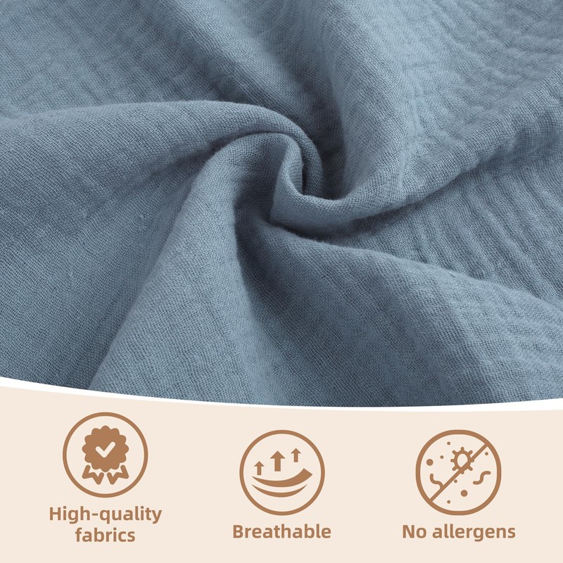 8Pack Muslin Cloths for Baby, Muslin Squares Soft Natural Cotton