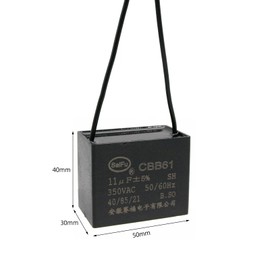 AKZYTUE CBB61 Capacitor 11uf 350V AC Ceiling Fan 2 Wire 50/60Hz for Starting Electric Fan Generator Pump Motor