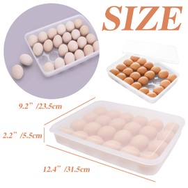2 Pack Covered Egg Holder,Clear Egg Holder Storage Container,Stackable Plastic Refrigerator Egg Trays for Deviled Egg,Protect and Keep Fresh(48 Eggs)