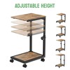 NATFAIRY C Shaped End Table with Rolling Wheels, Height Adjustable