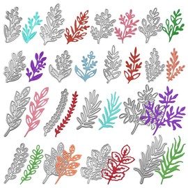 SourceTon16 Pcs Metal Die Cuts Stamps and Dies - Leaf & Foliage Cutting Dies for Card Making, DIY Hand Embossing, Birthday Gifts, etc