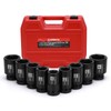 CASOMAN 1-Inch Drive Spindle Axle Nut Impact Socket Set, Deep,
