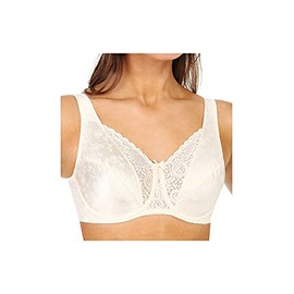 Playtex Secrets Love My Curves Signature Floral Underwire Full Coverage Bra #4422, Natural Beige, 42C