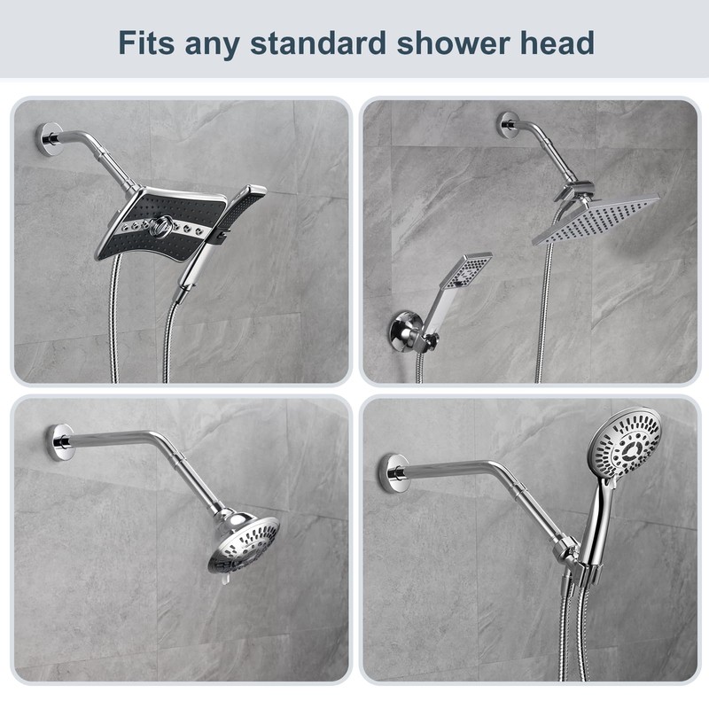 BRIGHT SHOWERS Shower Arm Extender for Rain and Handheld Shower