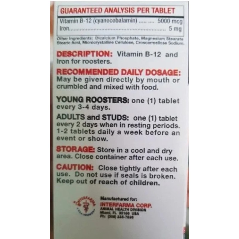 INTERFARMA B12-5000 120TAB WITH IRONNUTRITIO