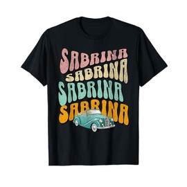Girl Retro Sabrina First Name Groovy Beach T for Women T-Shirt
