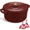 Overmont Enameled Cast Iron Dutch Oven - 5QT Pot with