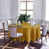 Biscaynebay Textured Fabric Round Table Cloth 90", Gold Water Resistant