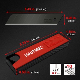 HAUTMEC 20PCS 25mm SK2H Ultra Sharp Snap Off Blades, Professional Retractable Utility Knife Replacement Blades 2 PACK, Creative Safety Box, for Industrial or Construction Applications HT0082-20PC