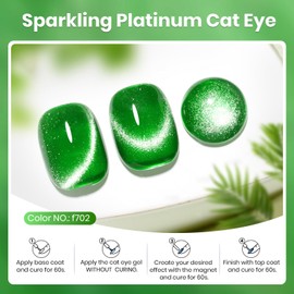 Beetles Green Cat Eye Gel Polish, 15ML Emerald Green Cat Eye Glitter Gel Polish with Magnet Soak Off UV Shimmer Velvet Gel Enchanted Glimmer Series French Nail Art Manicure Gifts for Women