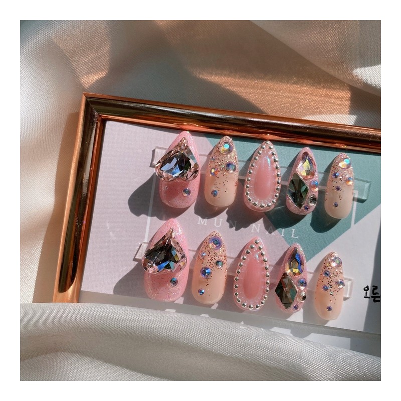 MunNail Pink Heart Nail Tips - Square / MunNail 핑크하트