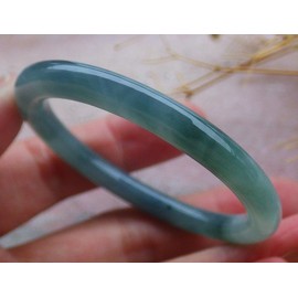 Certified Green 100% A JADE Jadeite Baby Circle Bangle Bracelet 43mm 689490 AS