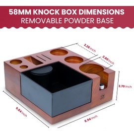 JCM Coffee Products Knock box espresso station organizer for coffee grounds, portafilter, tamping and distributor holder Espresso Accessories with cleaning brush gift (58mm 9 in 1)