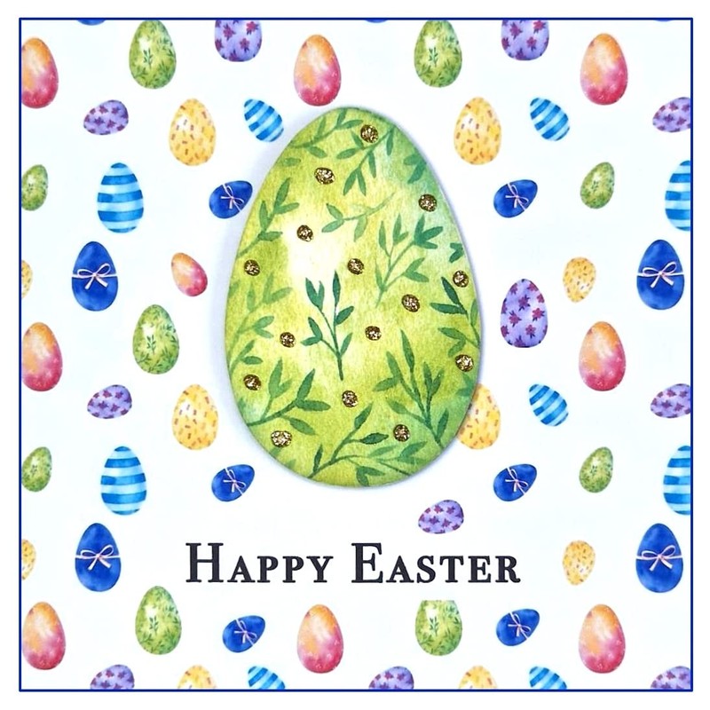 Happy Easter Card with 3D Easter Egg - Handmade by
