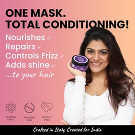 2.Oh! Italian Reconstruction Hair Mask for Frizzy Hair | Hair Mask for Damaged Hair with Deep Conditioning Concentrate | Repair Mask for Dry Hair | Argan Oil Hair Spa Cream for Women and Men