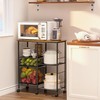 Rolling Microwave Cart with Storage, Microwave Stand with Drawers, Kitchen