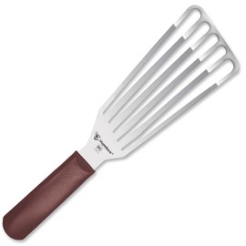 HUMBEE 6 Inches Fish Turner, Slotted Fish Spatula Dishwasher Safe NSF (Left Hand), Shovel Brown