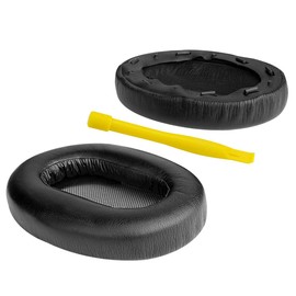 Geekria QuickFit Replacement Ear Pads Compatible with Sony MDR-1AM2 (MDR1AM2 MDR-1AM2/B) Headphones, Repair Parts (Black/Plastic Ring)