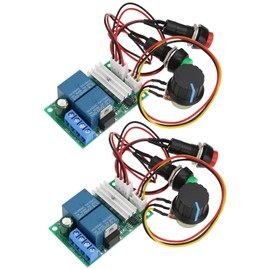 Be In Your Mind 2pcs PWM DC Motor Speed ??Controllers 57x37x21mm PWM DC Motor Speed Regulator with Electric Push Rod Forward And Reverse Switch Button