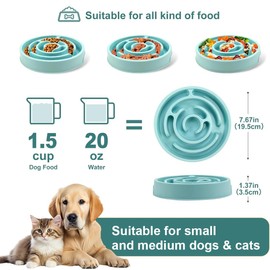 Antischlingnapf Hunde für Katzen Welpen, Slow Feeder Hundenapf, Anti-Schlucken, Interaktive Hundenapf, Anti Schling Napf Hund Silikon gesundes Fressen stoppt Blähungen Anti-Rutsch, 20 * 3.6cm