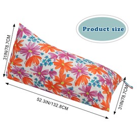 LOLOMLO Stuffed Animal Storage Bean Bag Chair Cover, 52" x 31" Extra Large Beanbag with YKK Zipper, Sit Seat Sofa for Kids Teens Adults, Hold Plush Toy Blankets Towels, 200L/52Gal, Cover Only,Flower2