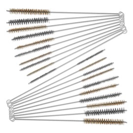 20 Pieces Wire Tube Brushes for Cleaning bristles Tube Brass Stainless Steel Round Wire Brush for Auto Parts, Bottles, Tubes, 5 Sizes