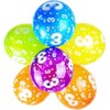 Happium 3rd Birthday Balloons, 12" Multicoloured Numbers Printed Latex Age