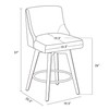 Erdoru Counter Height Bar Stools, 26 Inch Seat Height Upholstered