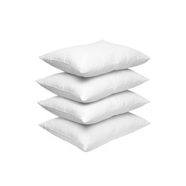 Elegant Comfort 4-Pack Pillow Insert Poly-Cotton Shell Siliconized Fiber Filling, 16 x 36, White 4 Count
