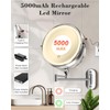 30X/1X Wall Mounted Lighted Makeup Mirror, 9'' Height Adjustable Double