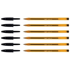BIC Pack of 6 Crystal Fine ballpoint pens, black