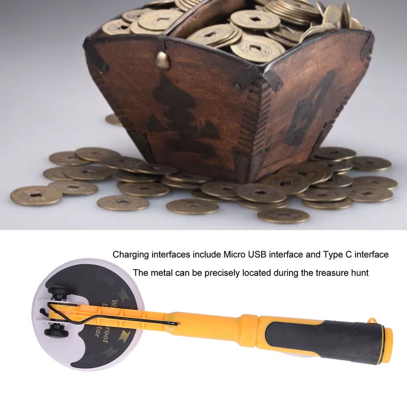 Metal Detector Handheld ABS Accurate Rechargeable Waterproof Metal Detecting Equipment