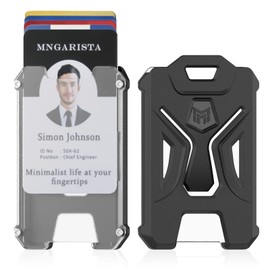 MNGARISTA 2-Pack Heavy Duty Badge Holder, Vertical/Polycarbonate ID Card Holder, Credit Card Holder Wallet Holds 5 Cards, Black, 2