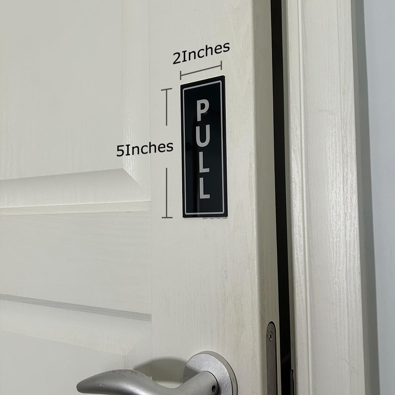 XILIWU PULL/PUSH Plate with Double Sided Tape, Acrylic Door Sign,