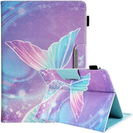9.5-10.5 inch Tablet Case, Universal Protective Cover Stand Folio Case for 9 10 10.1 Inch Android Touchscreen Tablet, Mermaid
