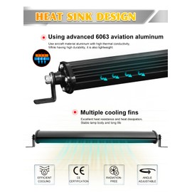 MAYELLO 10 Inch Amber LED Light Bar Spot Flood Combo Beam Slim Single Row LED Driving Lamp Off Road Lights LED Work Light for Trucks Pickup Car ATV UTV SUV Bumper