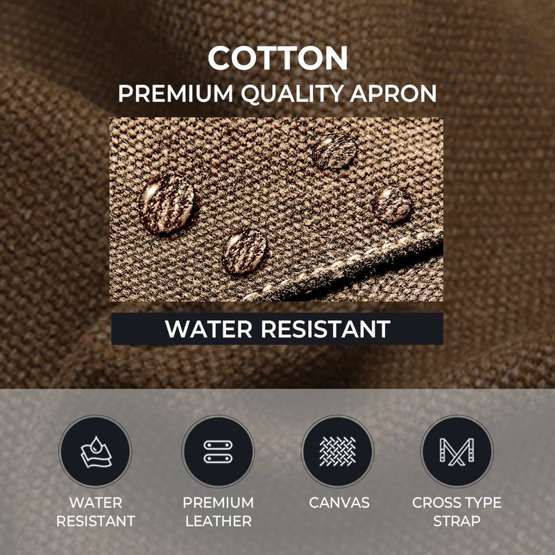 carrotez Chef Apron, Waterdrop Resistant Cotton Canvas Cross Back Adjustable
