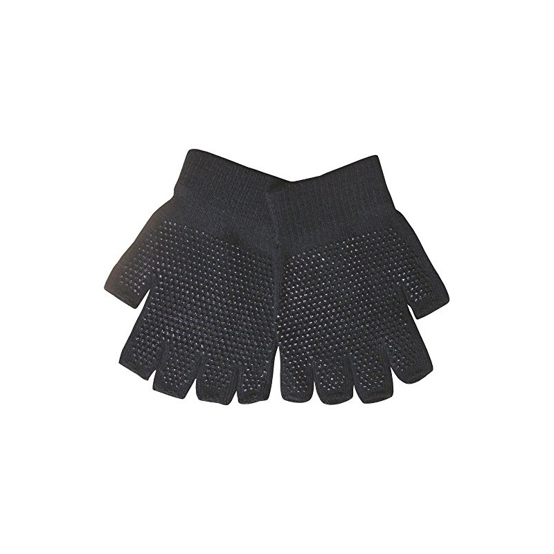 Youths Black Super Soft Magic Gripper Fingerless Thermal Winter Gloves