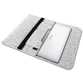 NAUC Notebook Sleeve Case Compatible with Trekstor Primebook C13 Laptop Bag Protective Case 13.3 Inch Laptop Felt Case, Colours: Light Grey