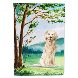 Caroline's Treasures CK2572GF Under The Tree Golden Retriever Garden Flag Mailbox Flag Decorative Yard Flag Banner Outside Patio Artwork Yard Flower Beds, Garden Size, Multicolor