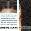 X-TRESS Natural Brown with Double Lace and Large Parting Space.