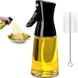 US GOODS Oil Sprayer Premium 180ml Glass Olive Oil Sprayer with Brush for Cooking - Versatile Olive Oil Spray Mister Ideal for Baking, Frying, and BBQ