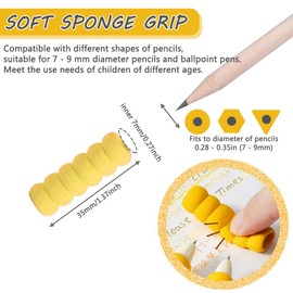 Belegao 12PCS Pencil Girps for Kids, Foam Ballpoint Pen Grip Soft Cushioned Holders for Adults Children Student Comfortable Reduce Finger Pressure for Handwriting Home School Office(6 Colours)