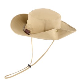 Faletony Buschhut Boonie Hat Sonnenhüte Fischerhüte Breite Krempe Sonnenhut mit Kinnband Fischermütze Outdoor Hut für Herren Damen (Polyester, Khaki)