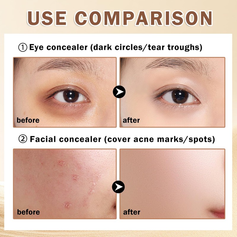 AOAZXBB Under Eye Concealer Full Coverage Colour Corrector for Dark